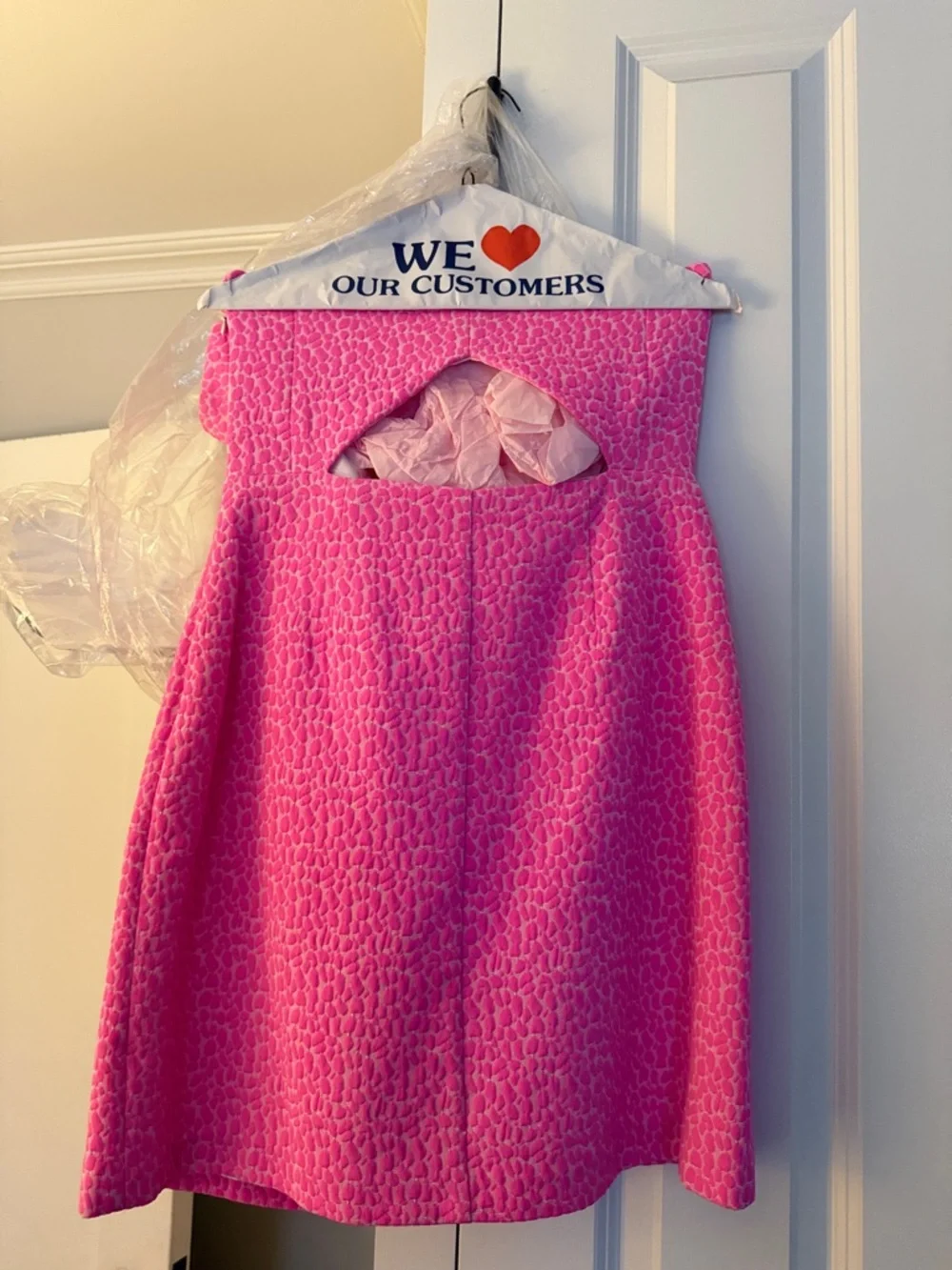 Hutch Strapless Pink Textured Cocktail Dress - Picture 2 of 2